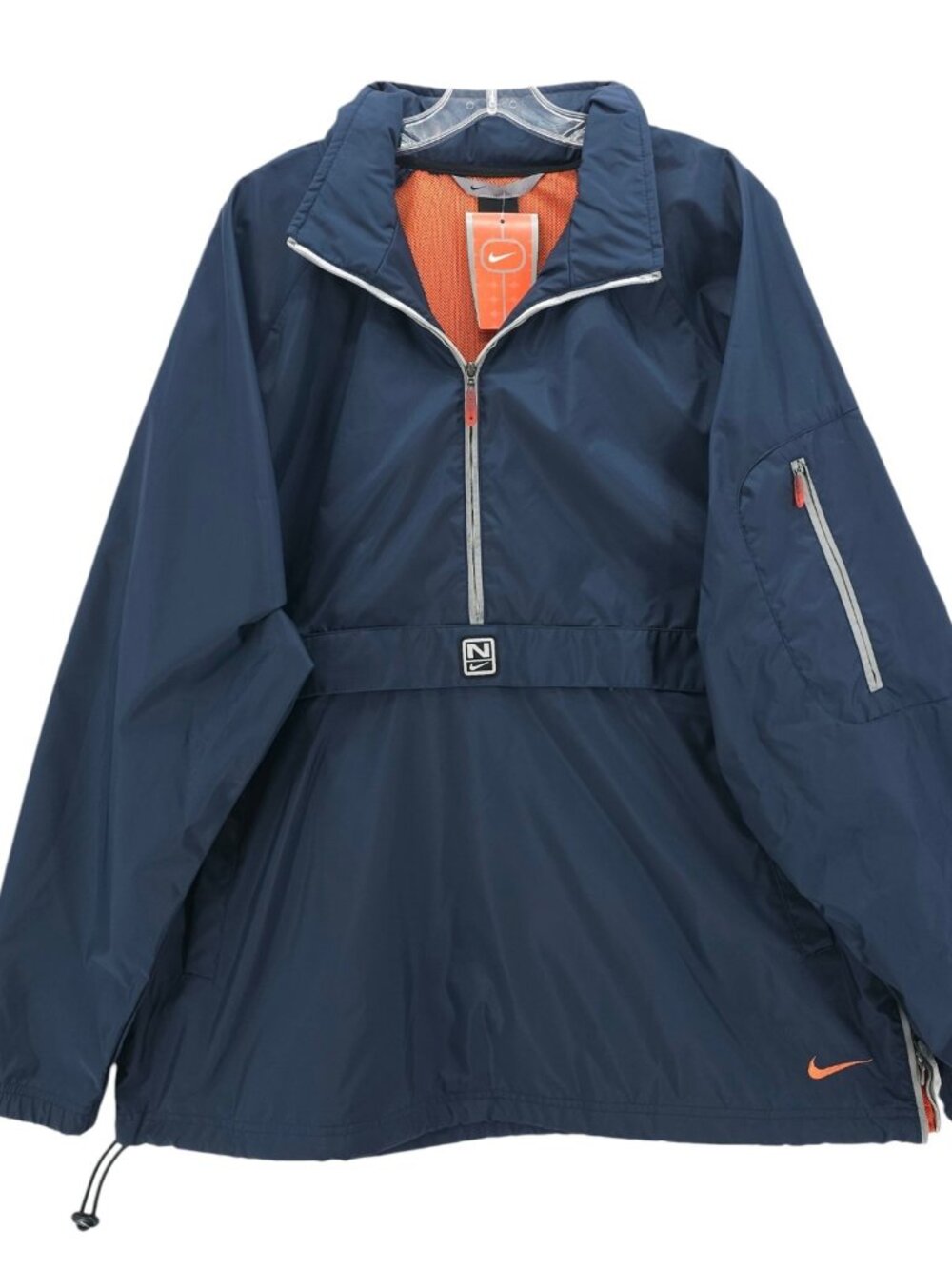 NIKE DEADSTOCK NWT Windbreaker Anorak Vintage Y2K Navy Orange Men's LARGE